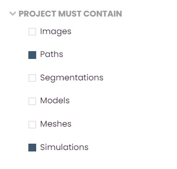 Image of what applied project must contain filter looks like.